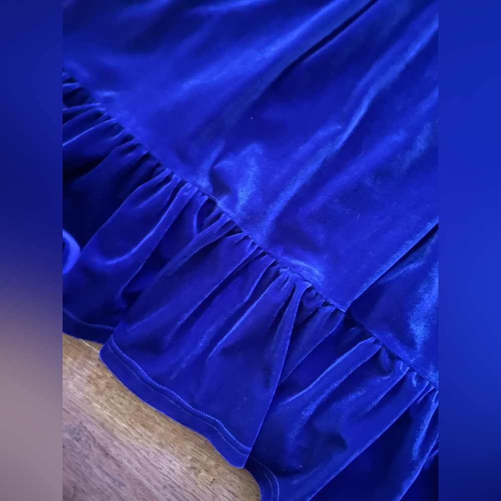 Blue velour plunge dress XL NEW - Picture 6 of 9